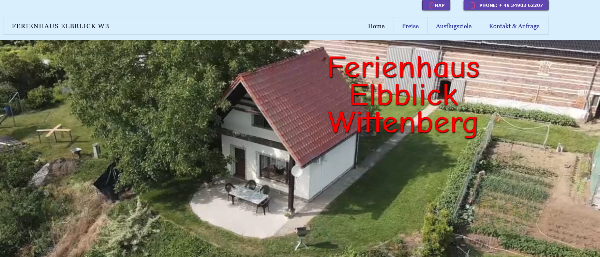 Referenzwebseite Ferienhaus Elbblick Wittenberg