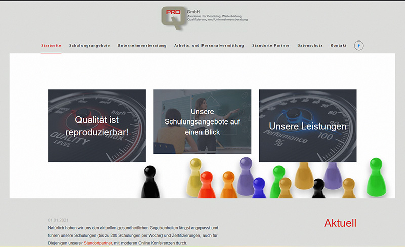 Webdesign Wittenberg Referenzwebseite Pro-Q Akademie